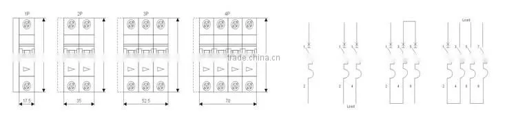 non-polarity dc automatic circuit breaker for pv system for protecting the solar panel SL7 Series