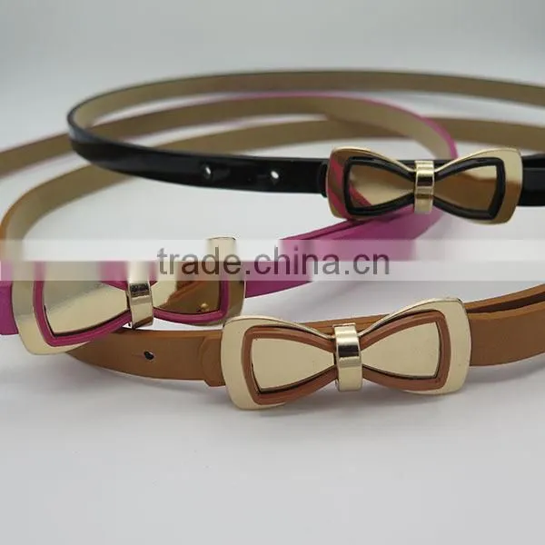 New fashion mirror belt with bow tie for women