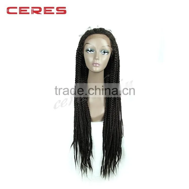 lace front box braid wig synthetic African braided wig for black women