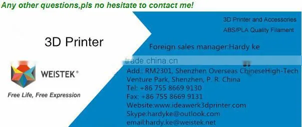 2015 good repution and high accuracy desktop 3d printer and 3d printer china with touch screen