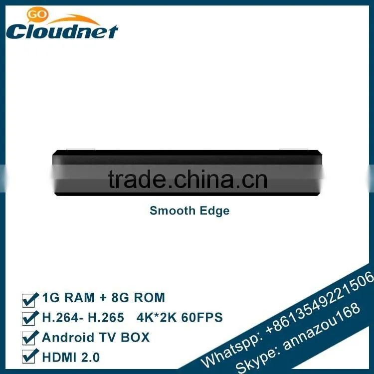 Hot Cloudnetgo CM905 4K S905 smart tv box quad core Android 5.1 Smart TV Lollipop live xbmc / Kodi streaming tv box OEM accepted