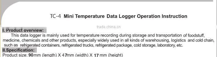 Mini USB temperature controller recorder for refrigerated truck/cold storage refrigerator temperature data loggerTC-4