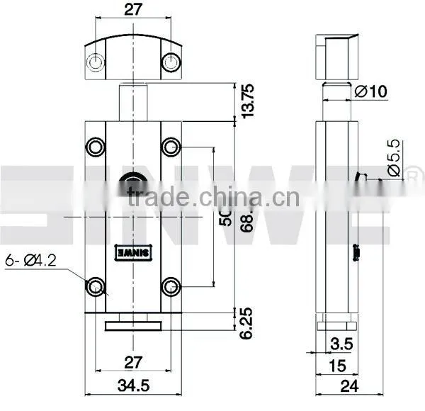 High quality zinc alloy heavy duty door bolt