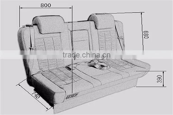 Rear 3 seater sofa parts with recliner for motor homes MPV
