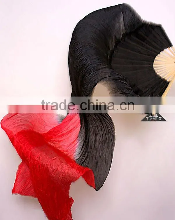 2012 wholesale green blue rose mixing color Belly Dance Silk Fans veil DJ1022