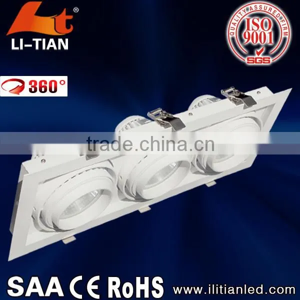 20w 30w 40w 60w 90w adjustable recessed rectangle led grille light
