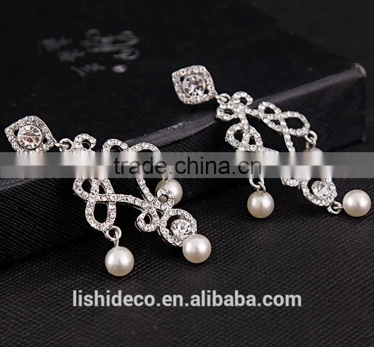 2016 Latest Design Of Pearl Earrings Fashion Design Hanging Earrings Sliver Jewelry