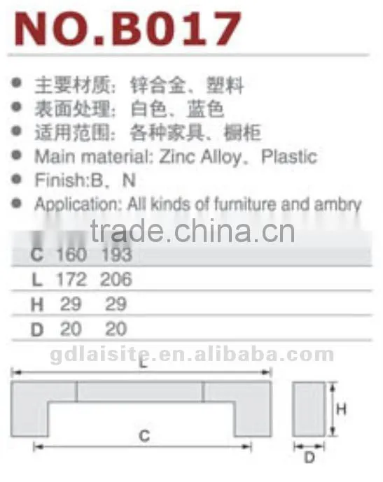Plastic handle for door/kitchen/cabinet/dresser/drawer with simple desgin and competitive price