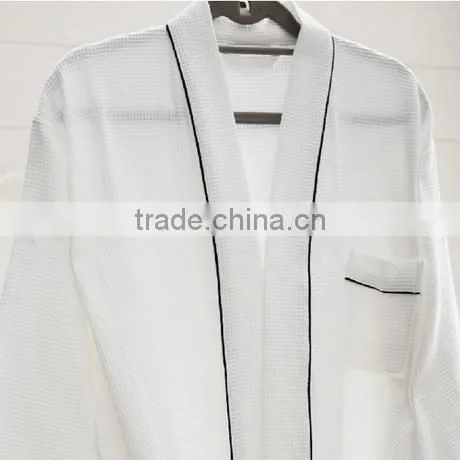 Hotel Waffle Bathrobe Cotton Bathrobe With Border Robe