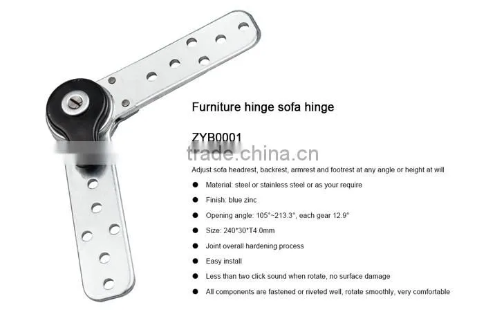 Desk Adjustable, Sofa adjustable Mechanism Lid Stay Hinge ZYB0001