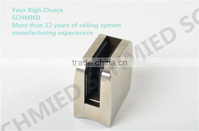 stainless steel small square 45*45mm corridor handrail composite railing glass clamp