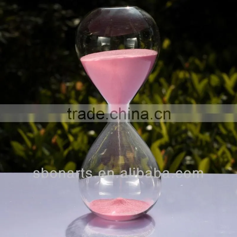 handmade color hour glass with wihte sand