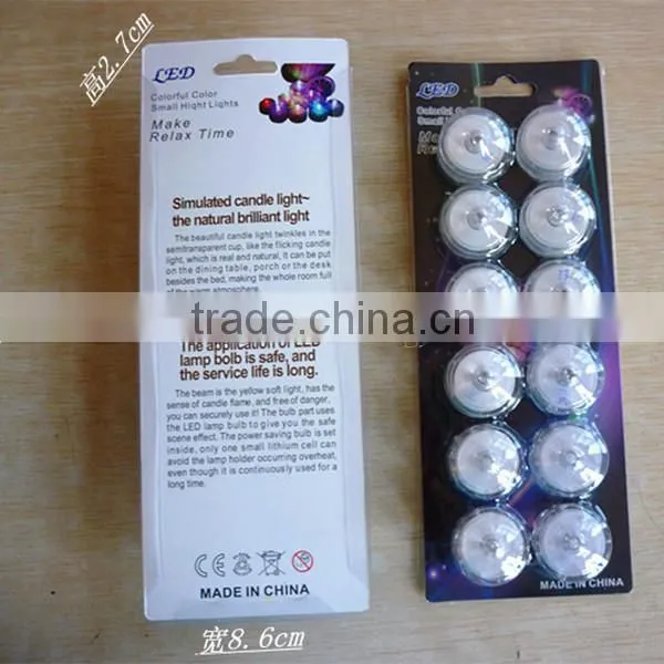 12Pcs Colorful Plum Blossom Shape Mini Submersible Waterproof Tea Lights Decorative Candle