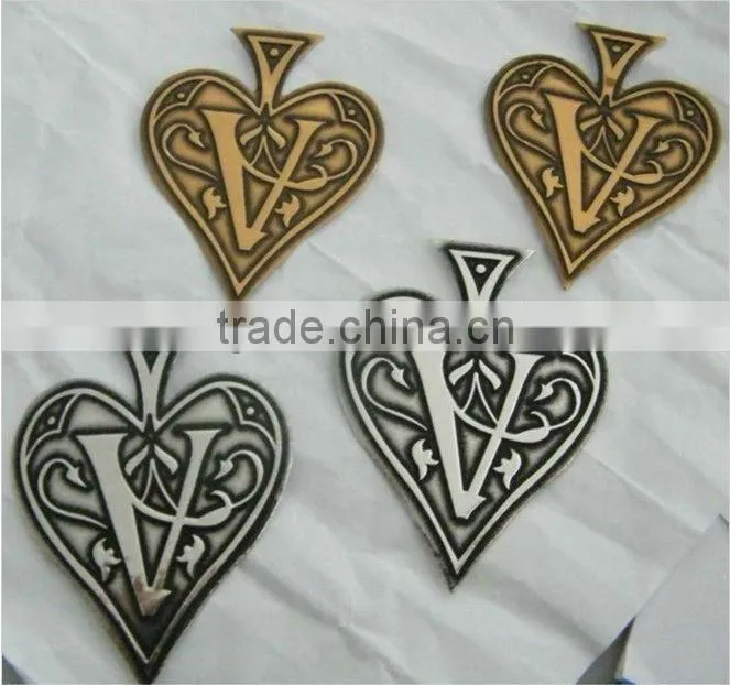 soft metal sticker, perfum bottle label, embossed silver sticker
