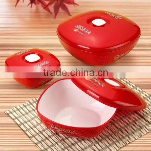 2016 square double color wholesale plastic containers salad bowl