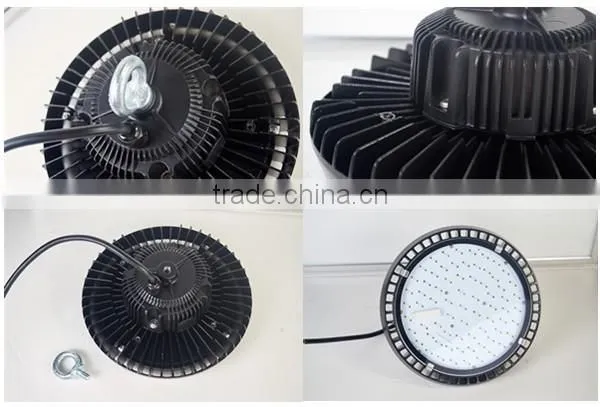 Shenzhen CE ROHS ETL DLC Certificated IP65 Industrial LED High Bay Light Brightness 130lm/w