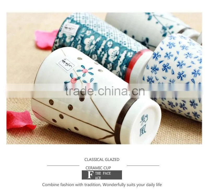 Chinese flower delicate ceramic mug CC-C014
