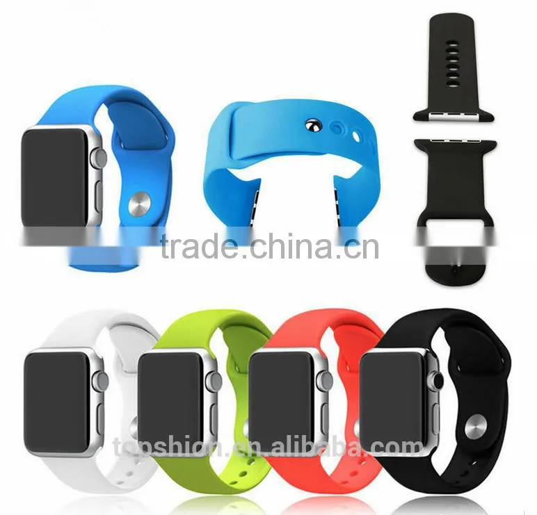 2016 Top Seller on Alibaba Sport Wristband for Apple Watch Silicon Band Strap with Connector for both 38MM and 42MM