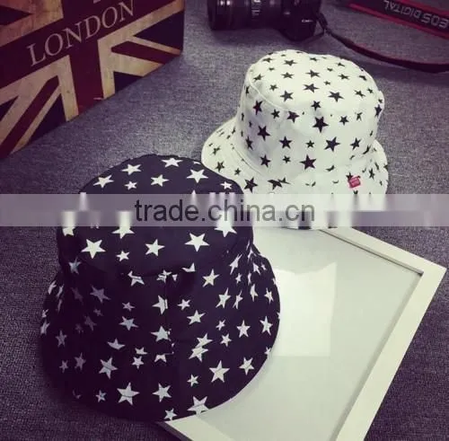 2016 summer alibaba new arrived custom bucket hat star printed special design bucket hat cheap hats