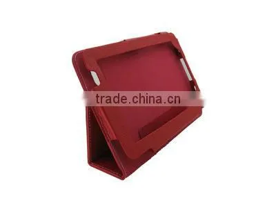 fashion leather case with stand for Samsung Galaxy Tab P1000 red