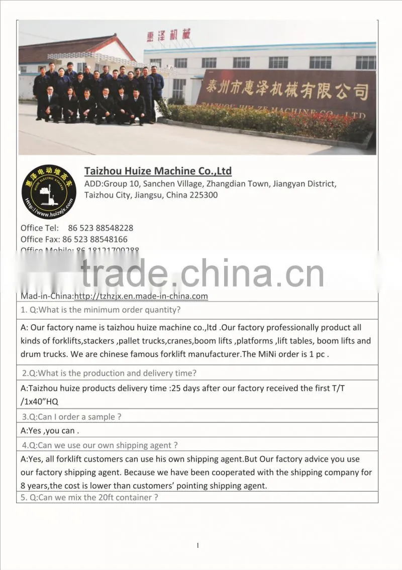 7-made in china Full electric clamping and flipping paper truck
