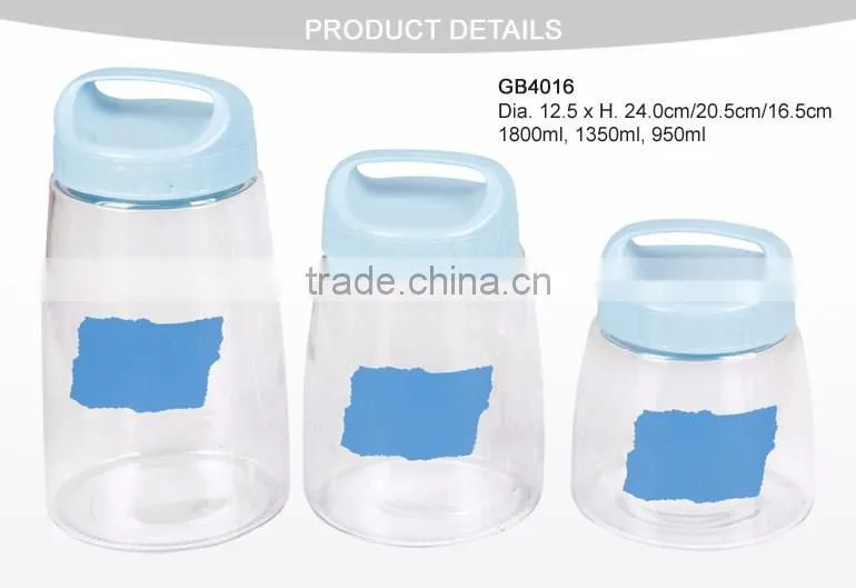 Decal Glass Honey Canister Memo Jar Transparent Glass Jar With Lid