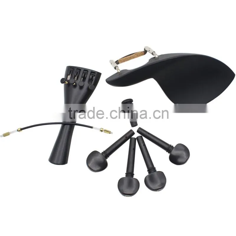 4/4 Violin Chin Rest Chinrest with Tuning Peg Tailpiece Fine Tuner Tailgut Endpin Violin Accessory Kit