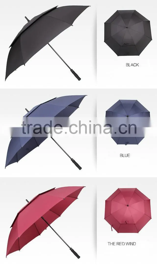 2016 big golf size double canopy reversible windbreaker umbrella