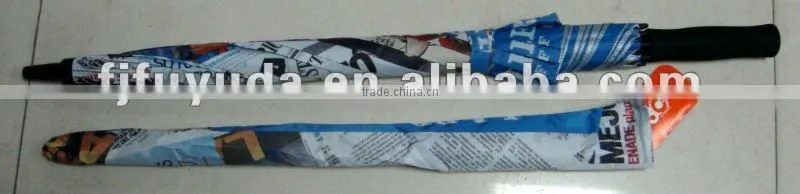 strong windproof double ribs straight newspaper umbrella