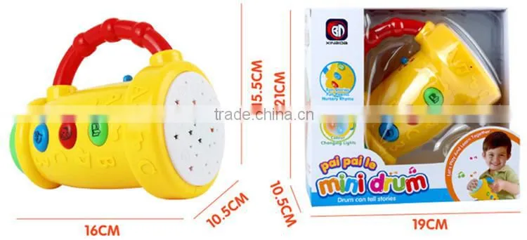 Battery operated musical Instrument hand drum toy with light