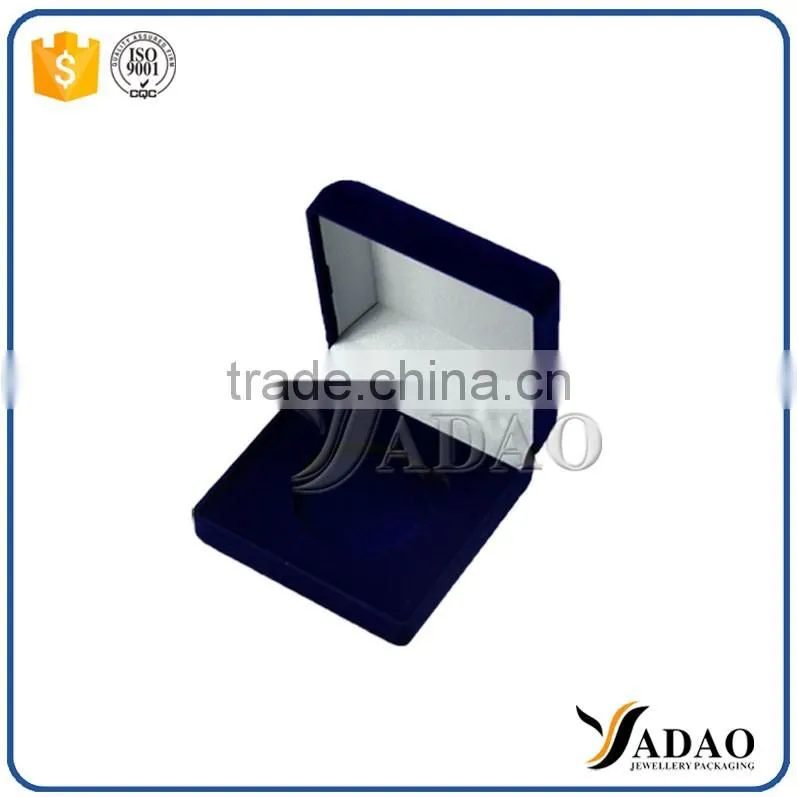 New design Top quality blue flocking jewellery pendant box