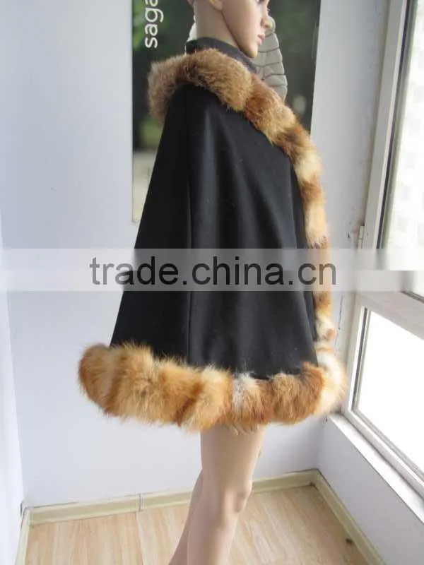 red fox fur cape shawl