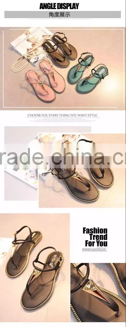 2016 Fashion Flat Sandals Designs For Women Sandal Shoe