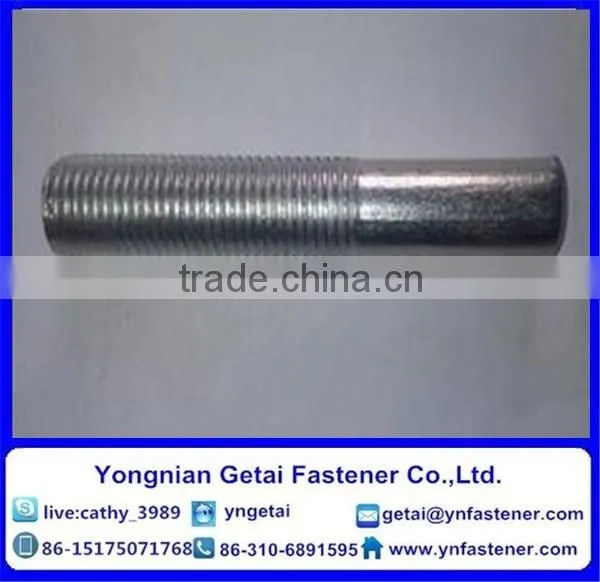 Single head bolts/Single end studs in bolts, DIN933/931 H.D.G / Galvanized with black /yellow zinc plated/blue white