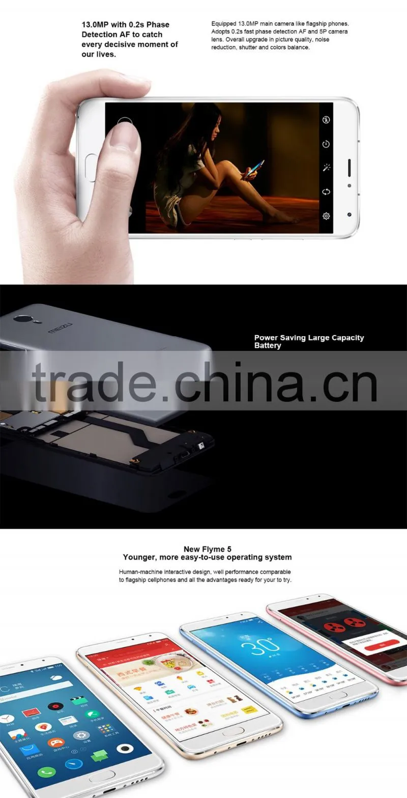 Orginal Meizu M1 Metal Helio X10 Octa Core 2.0GHz 5.5'' 1920x1080 4G LTE 2GB RAM 16/32GB ROM 13.0MP camera 3140mAh Battery