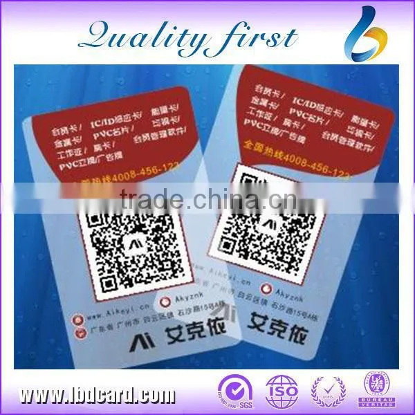 Hot Sell Blank PVC Business Cards / NFC Transparent Cards