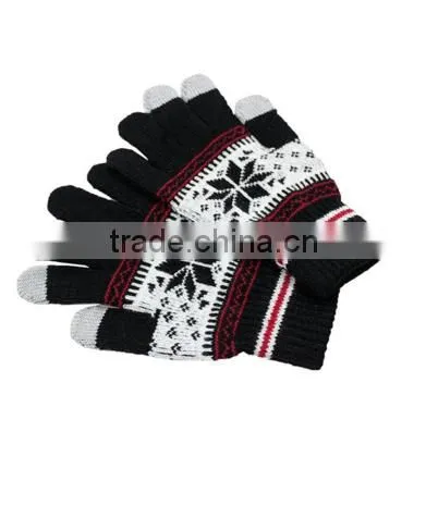 Knitted Jacquard Touchscreen Gloves for Smartphones & Tablets
