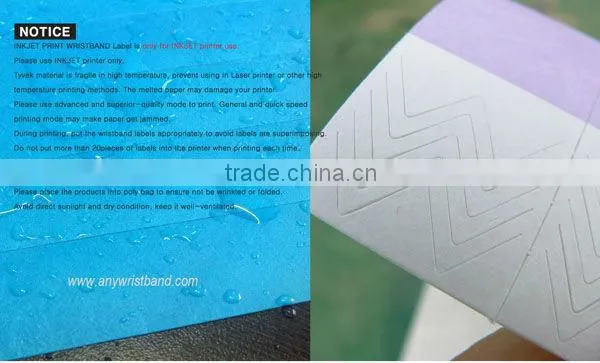 custom tyvek wristband