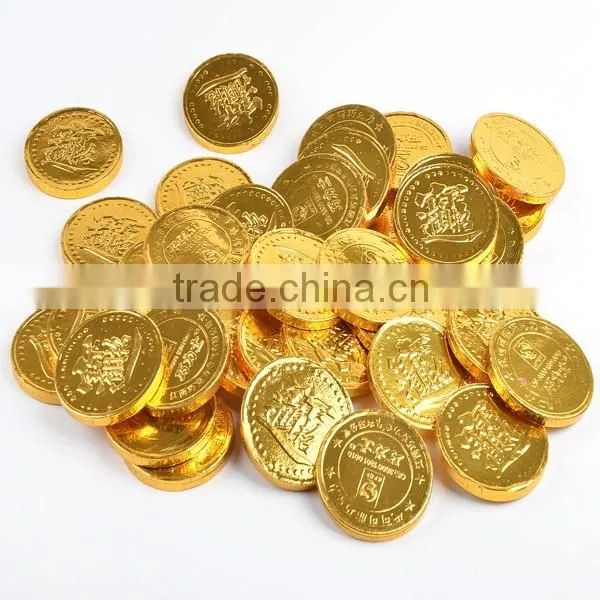 foil gold coin chocolate compressed candy
