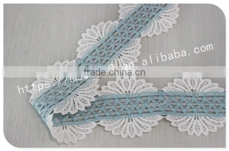 Hot selling 7cm width 2 colors embroidery trims for curtains wholesale