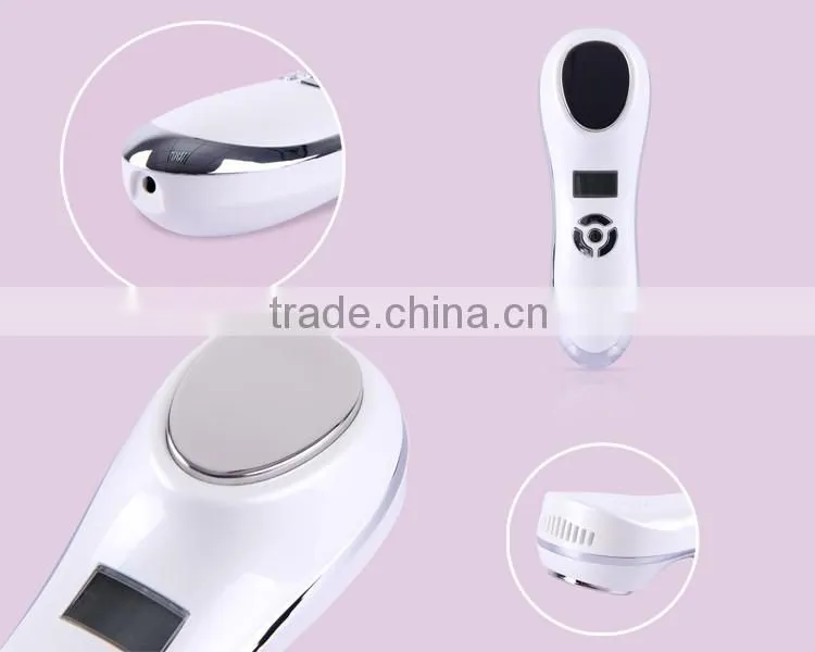 HOT & cold vibrating beauty instrument sonic LCD facial hot cold device for homeuse potable beauty instrument