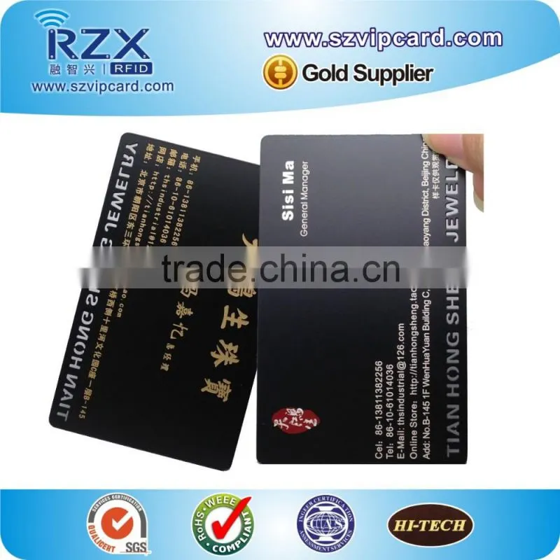 85.5*54*0.35mm stainless steel matte black business card metal card