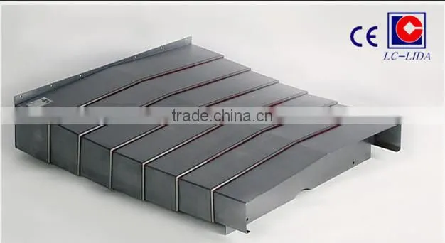telescopic type steel plate shield for machine guide