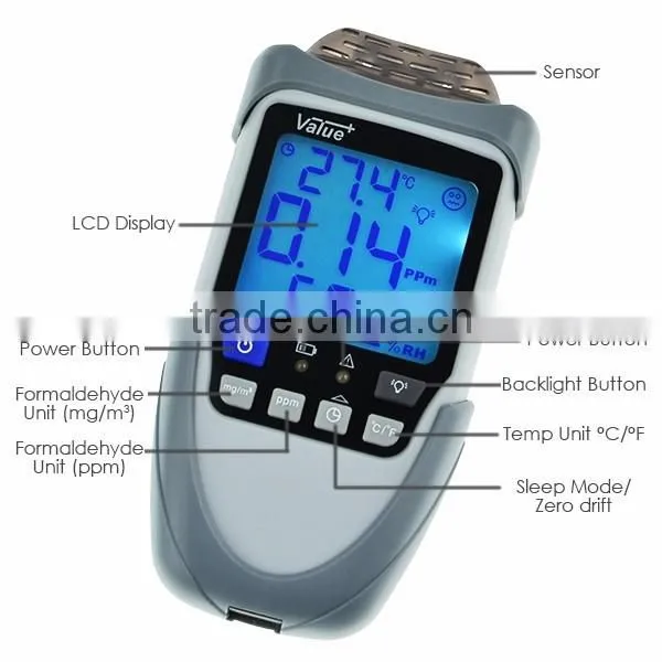HCHO (CH2O), Temperature, Humidity %RH Formaldehyde Monitor Environmental Formaldehyde Monitor Environmental