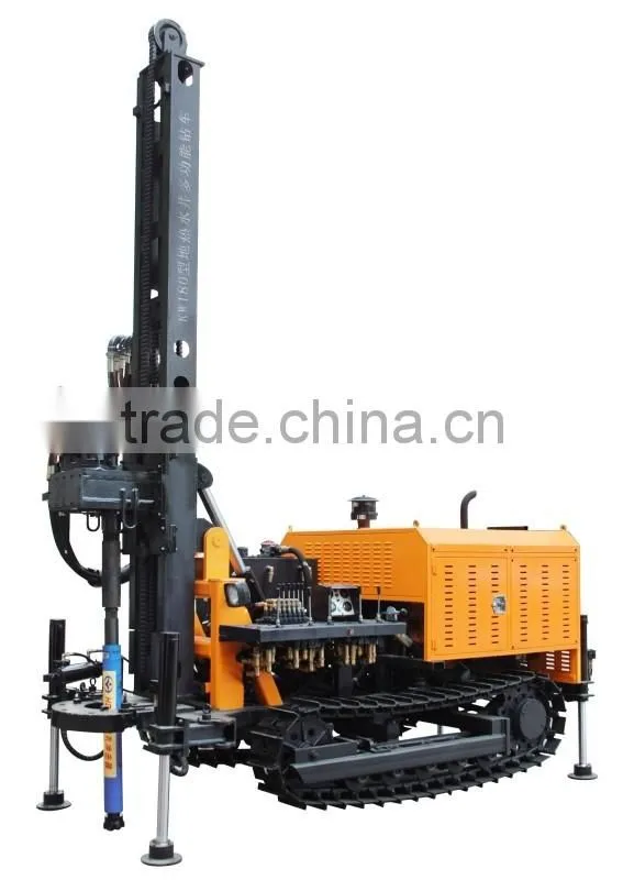 KW180 180m depth 110 ~ 202mm diameter crawler mounted multifunctional geothermal water well drilling rig