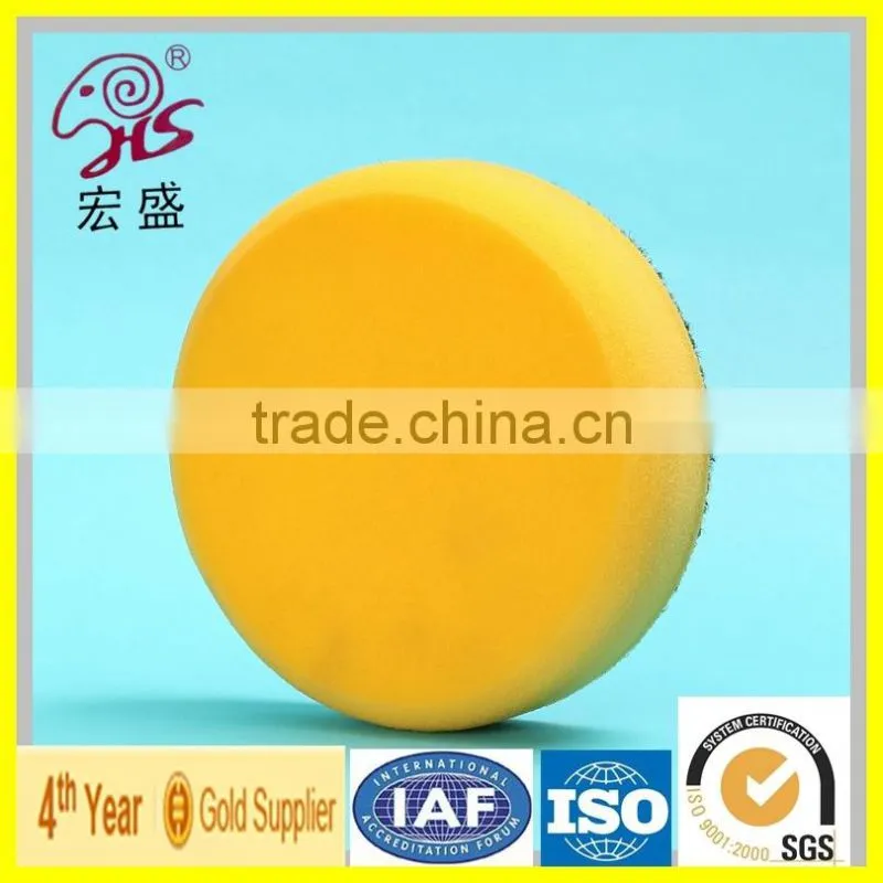 HongSheng Car Foam Buffing Waxing Pad With Magic Tape