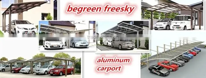 Easy installation garden sun shade aluminum single slope carport