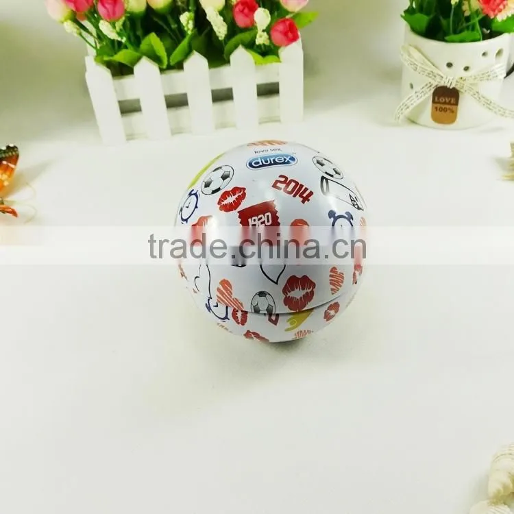 ball shape gift packing metal tin small round tin cans custom size