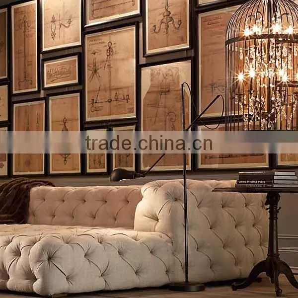 Iron casting birdcage design crystal decoration candle pendant lamp