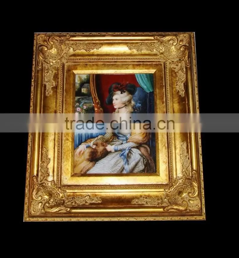 Antique Gilt Frame Oil Painting, Aristocratic Oil Painting Art and Craft
